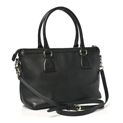 Gucci Dollar Calfskin GG Charm Satchel Black 3 of 12