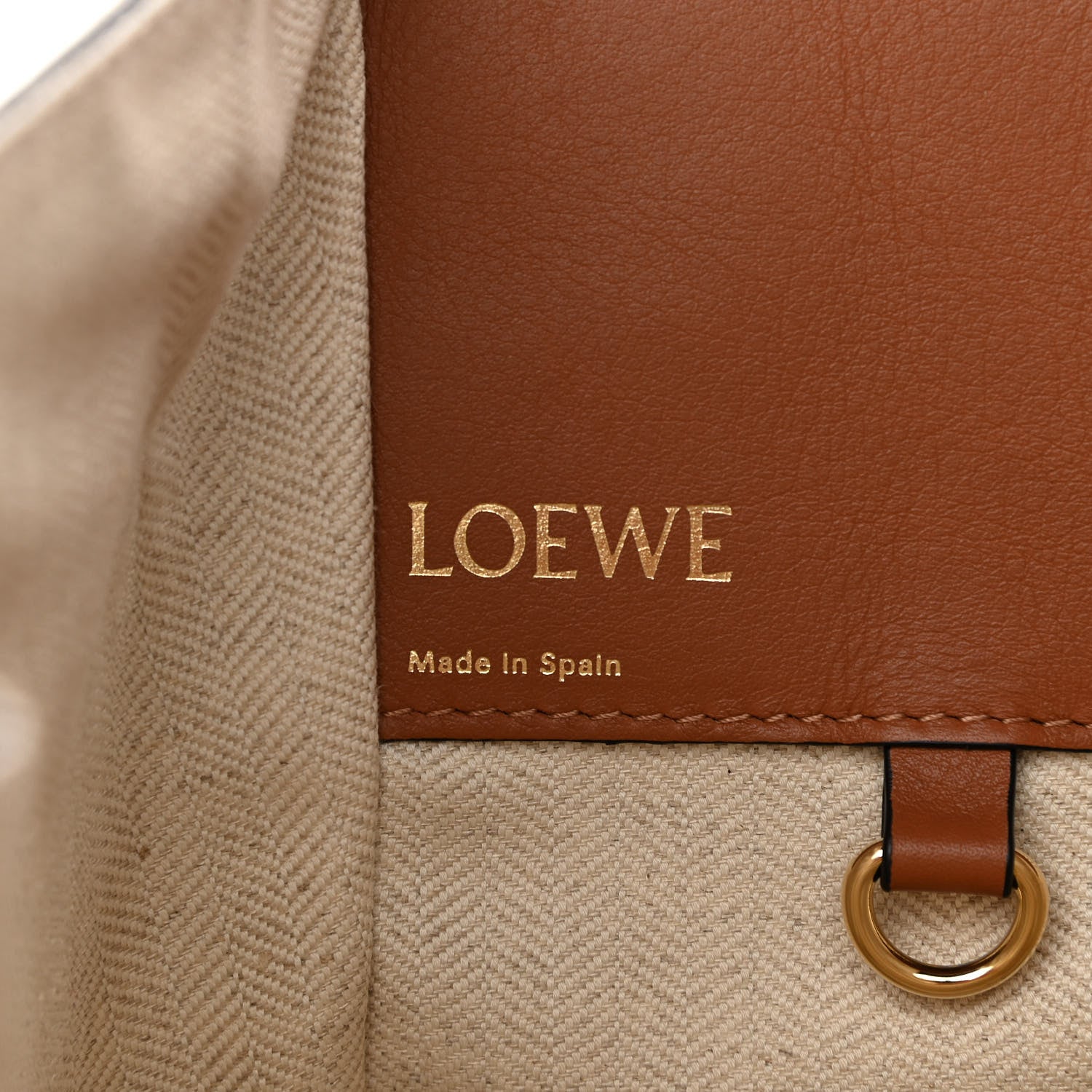 Loewe Calfskin Canvas Anagram Small Hammock Shoulder Bag Ecru Tan 6 of 10
