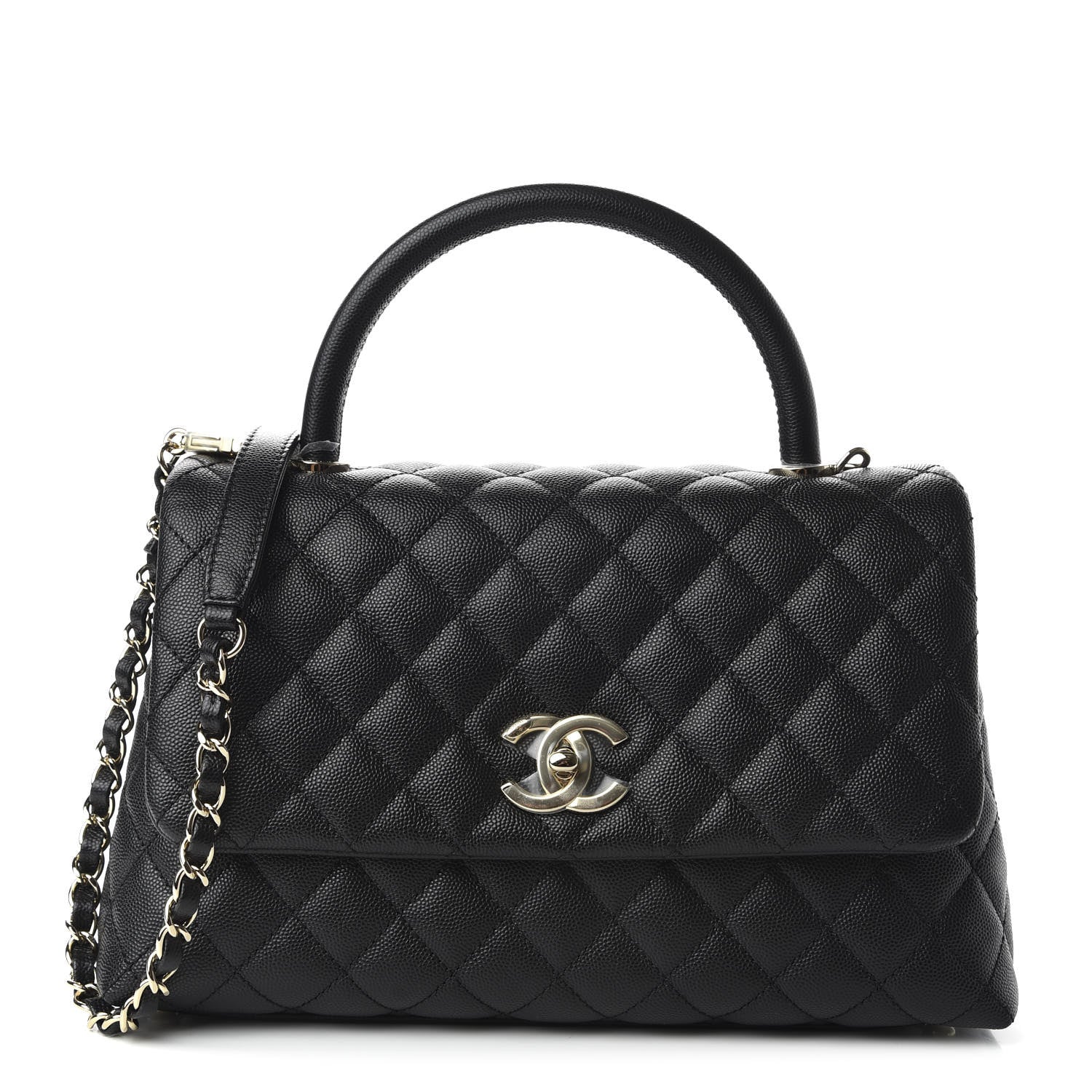 Chanel Caviar Quilted Small Coco Handle Flap Black 1 of 11