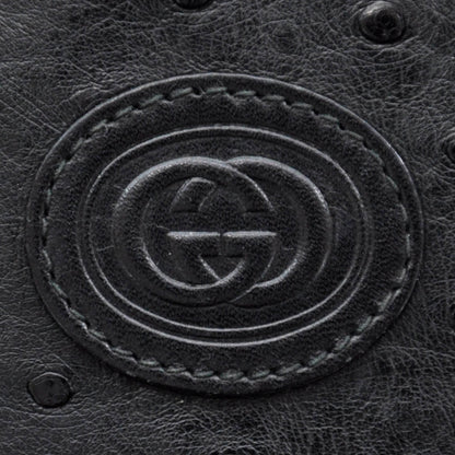 Gucci Ostrich Shoulder Bag Black 9 of 13