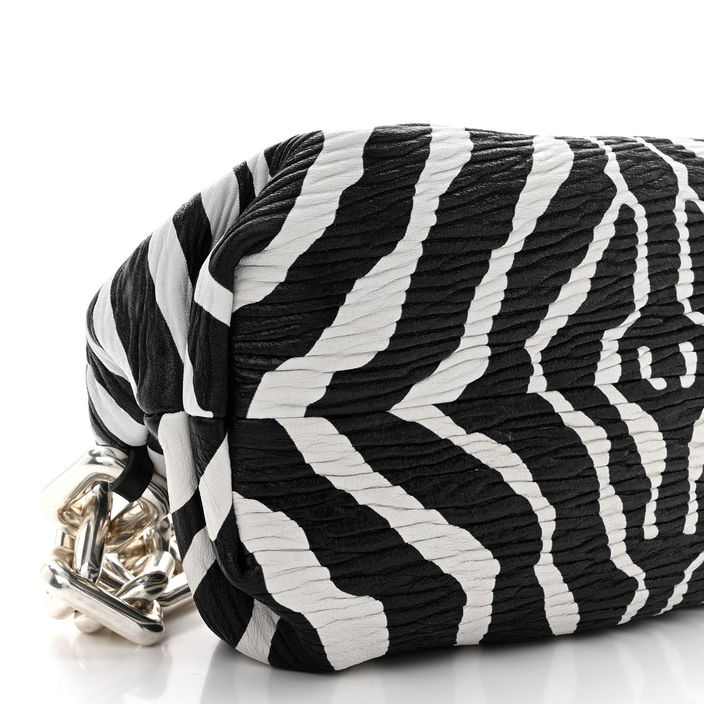 Nappa Zebra Print The Pouch Chain White Black
