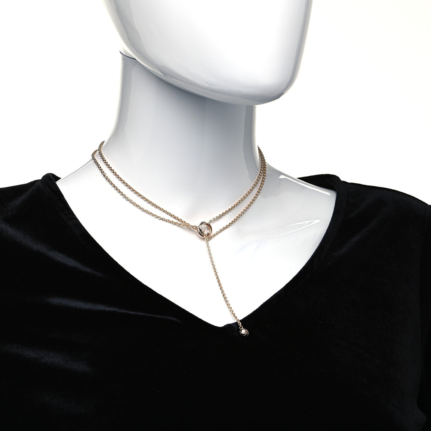 Cartier 18K Pink Yellow White Gold Baby Trinity Pampilles Necklace 10 of 10