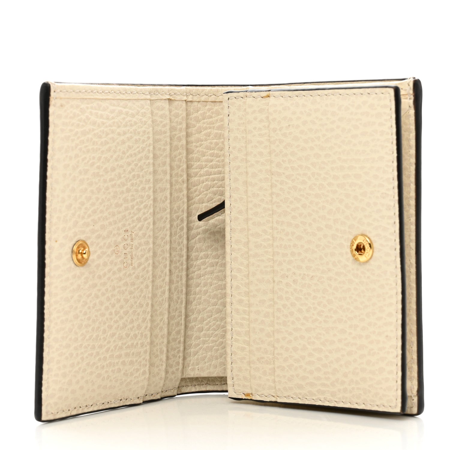 Gucci Dollar Calfskin GG Supreme Monogram GG Marmont Card Case Mystic White Beige Ebony 5 of 7