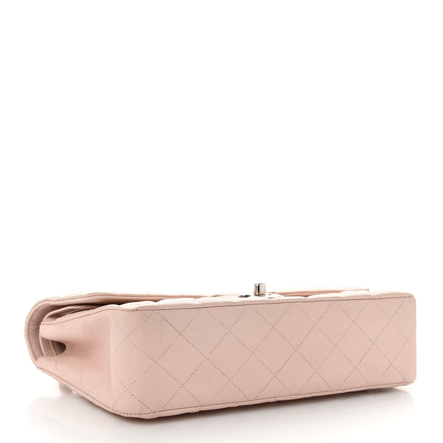 Caviar Quilted Medium Double Flap Light Pink