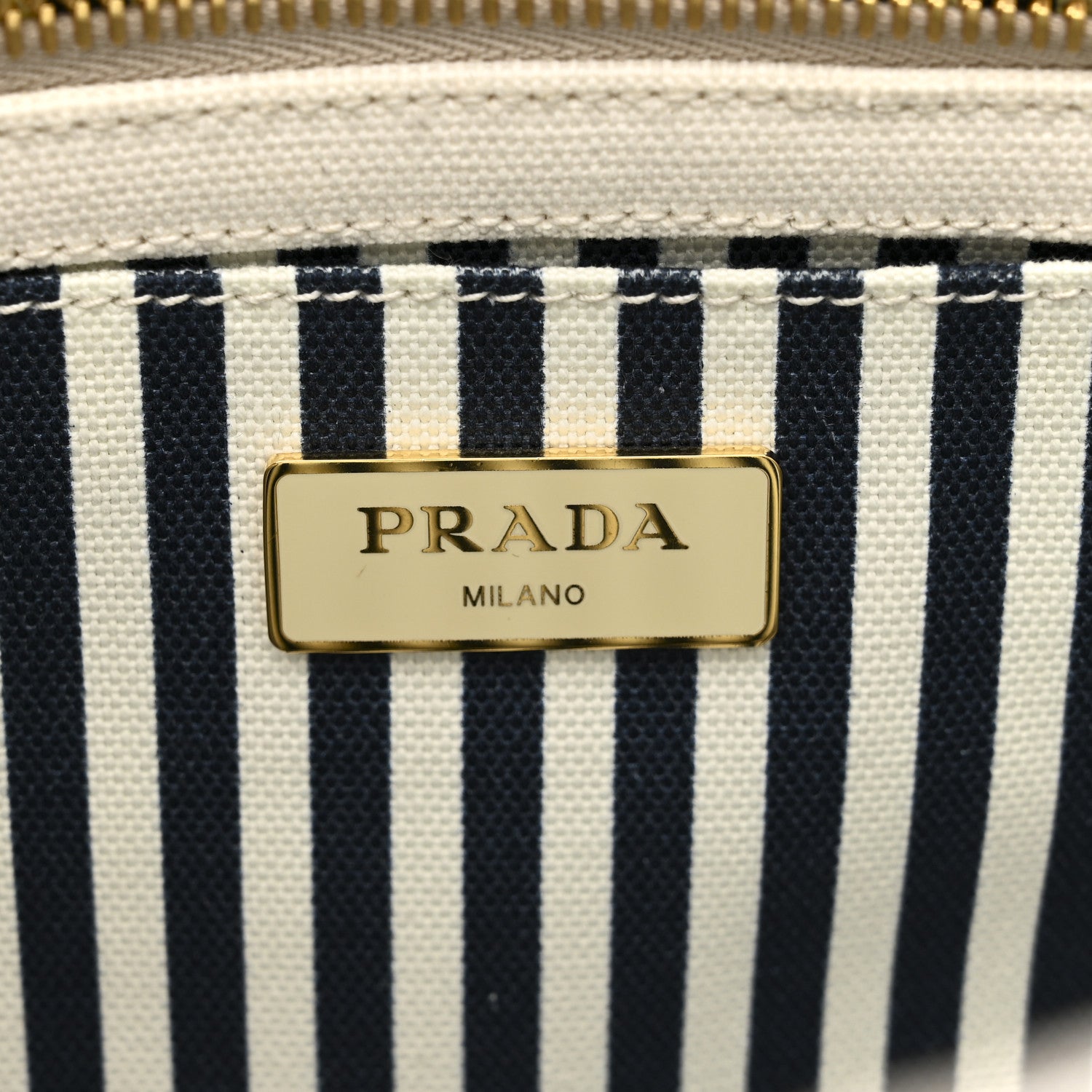 Prada Canapa Small Logo Tote Bianco Blue 7 of 10