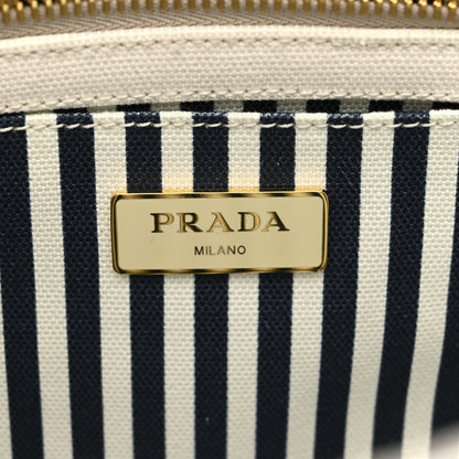 Prada Canapa Small Logo Tote Bianco Blue 7 of 10