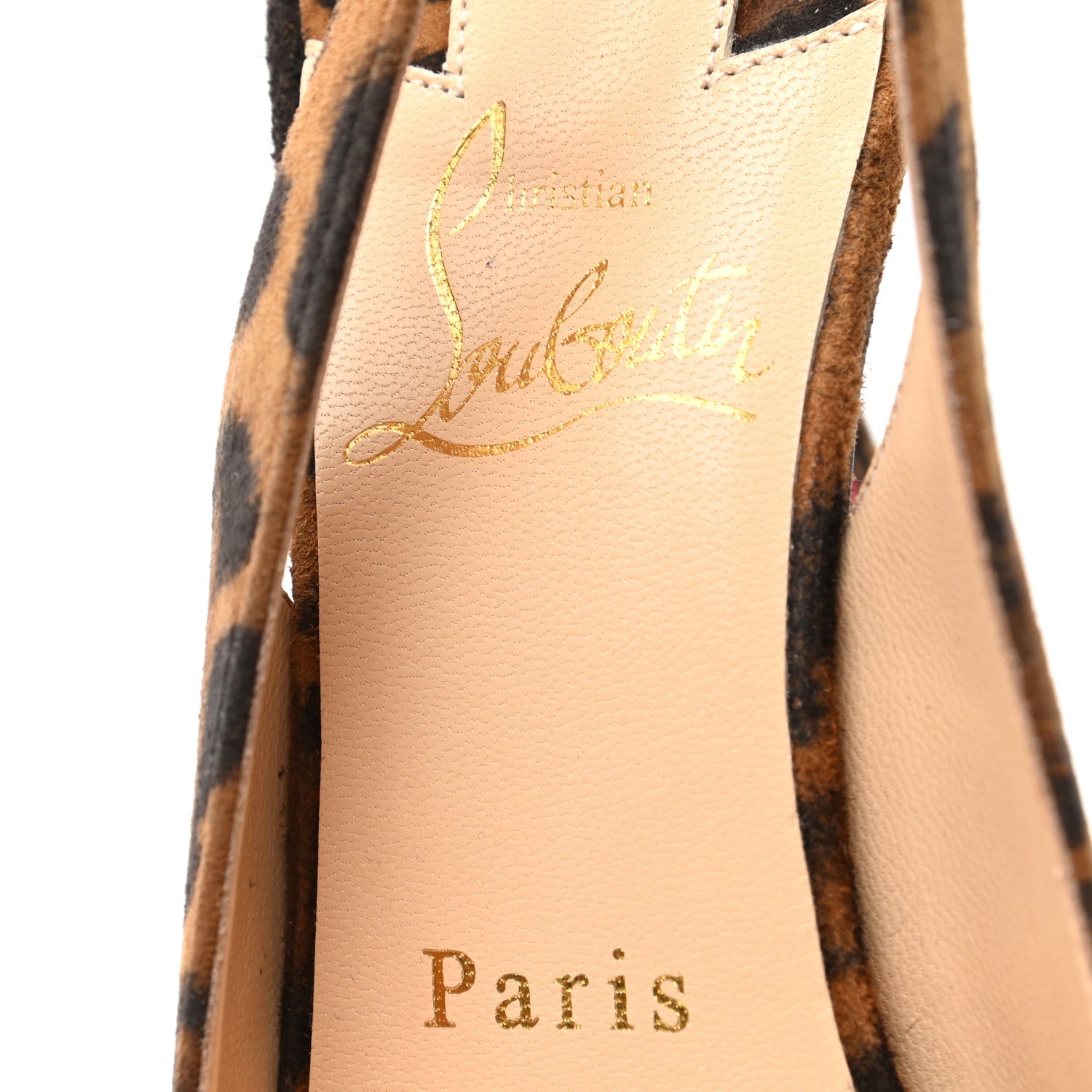 Christian Louboutin Veau Velours Leopard Clare Sling 80 Pumps 38 Caramel 7 of 8