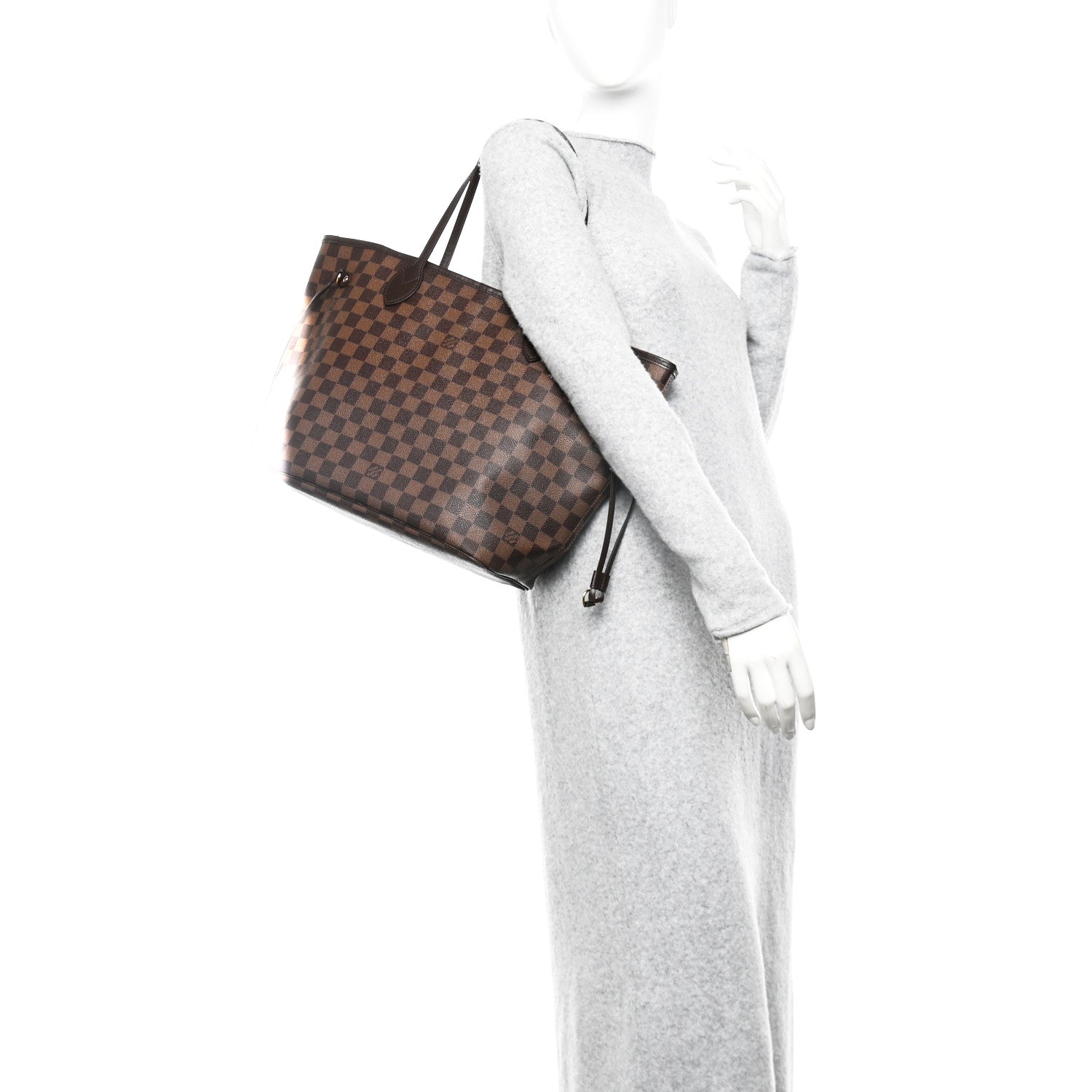 Louis Vuitton Damier Ebene Neo Neverfull MM Rose Ballerine 2 of 14