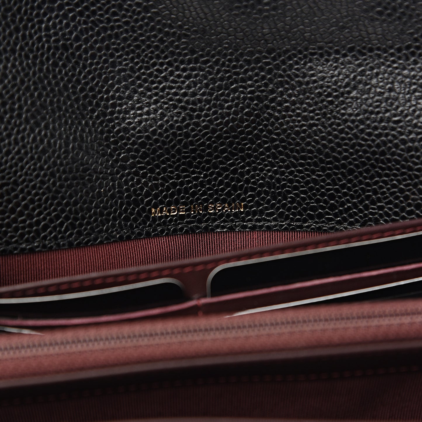 Caviar Quilted Large Gusset Flap Wallet Black