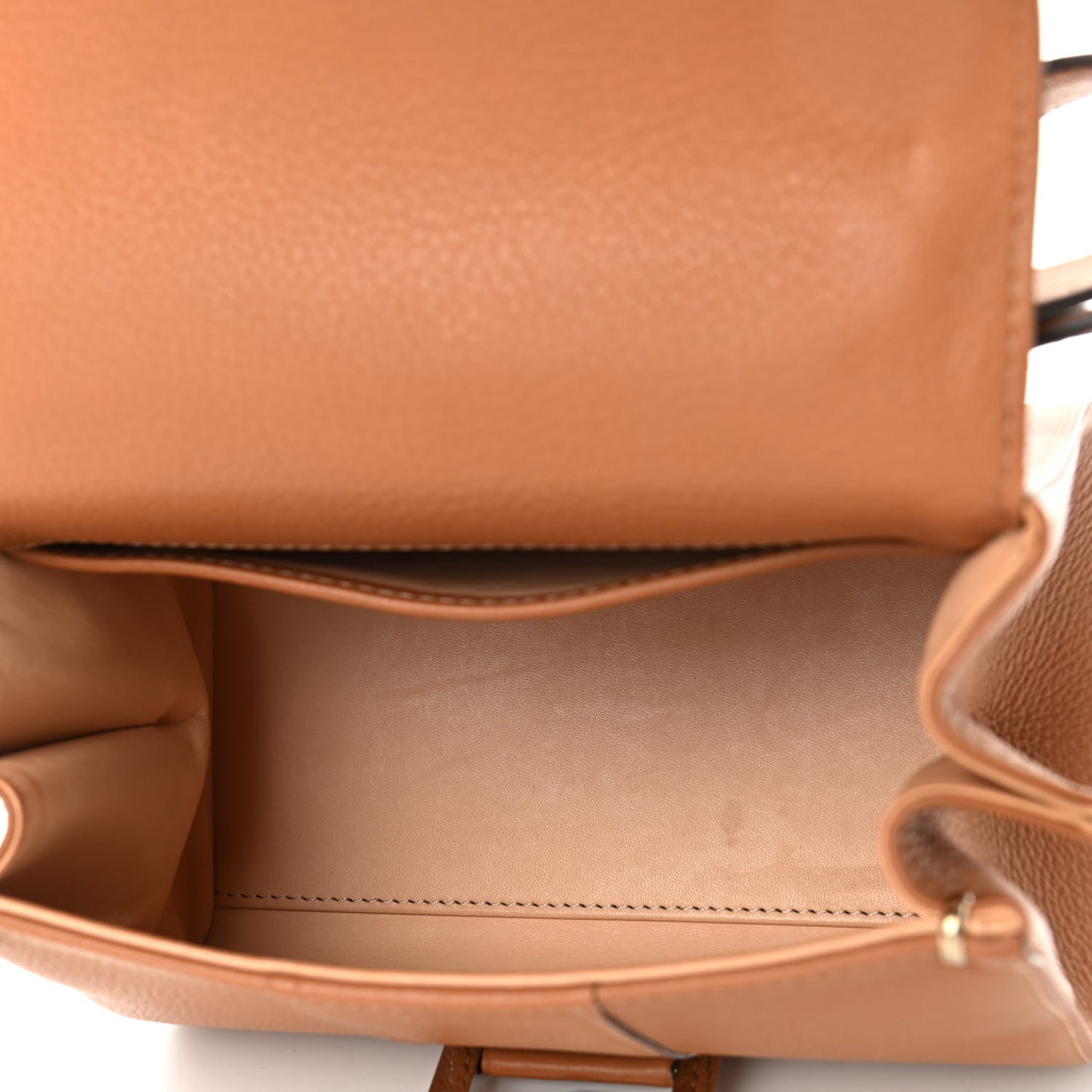 Grained Calfskin Mini Brillant Satchel Natural