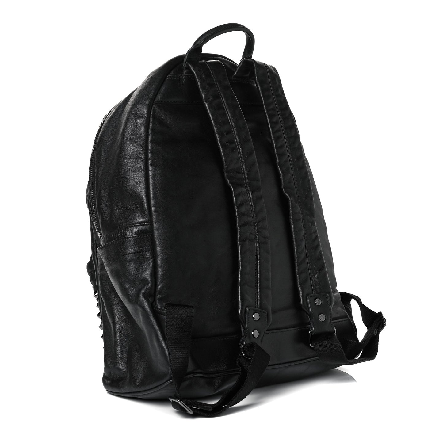 Calfskin Medium Studded Backpack Black