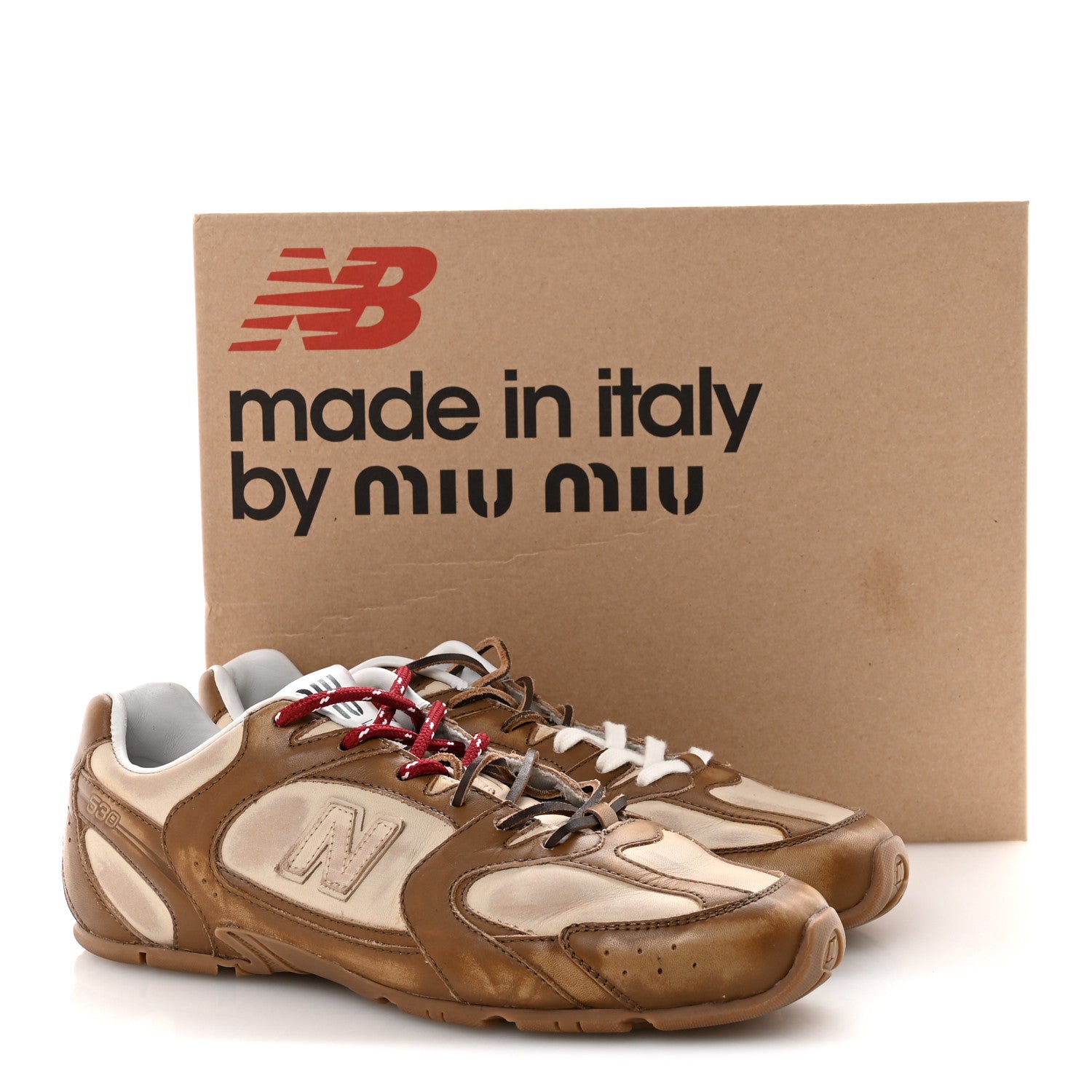 Miu Miu X NEW BALANCE Bleached Calfskin 530 SL Sneakers 41