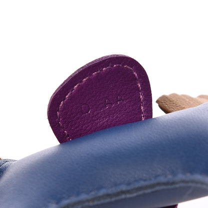 Hermes Milo Lambskin Grigri Rodeo Horse Bag Charm PM Bleu de Malte Kraft Violet 4 of 5