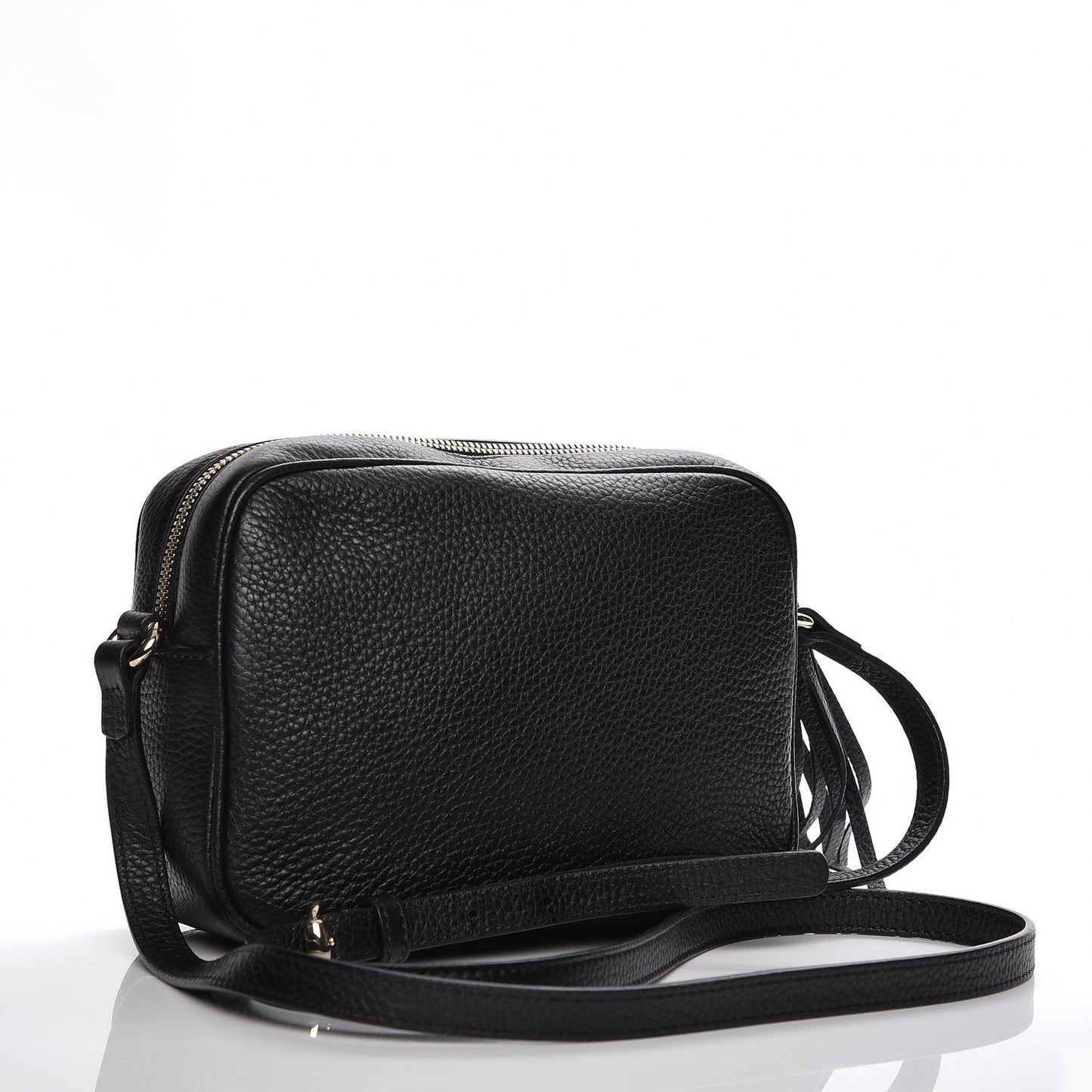Pebbled Calfskin Small Soho Disco Bag Black