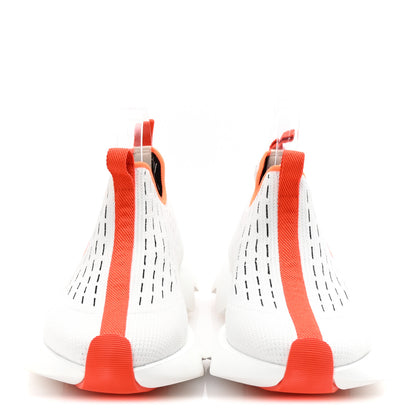 Hermes Technical Canvas Goatskin Womens Eclair Sneakers 41 White Orange 3 of 9