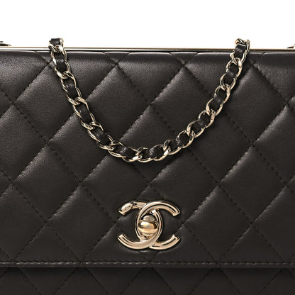 Chanel Lambskin Quilted Trendy CC Wallet On Chain WOC Dark Brown 9 of 14
