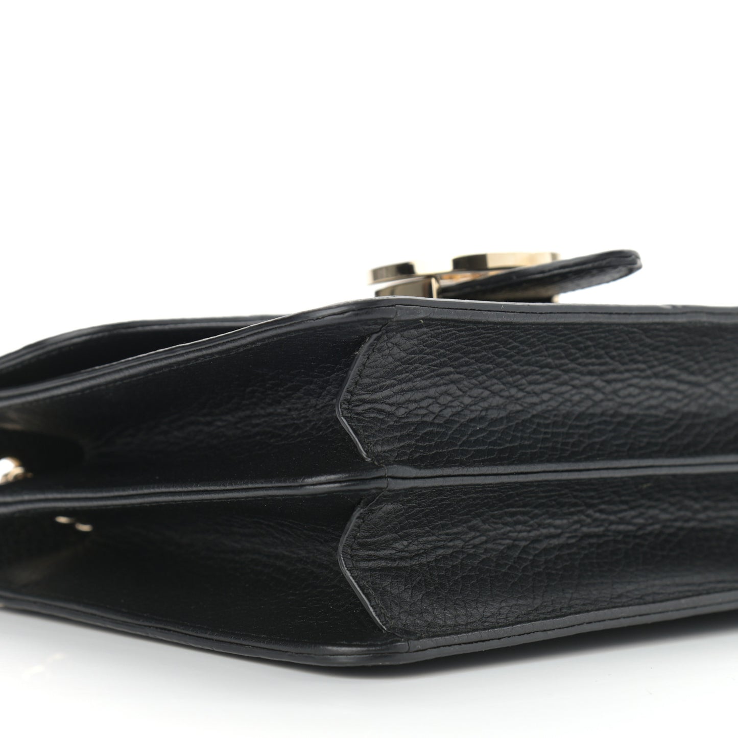 Dollar Calfskin Small Interlocking G Shoulder Bag Black