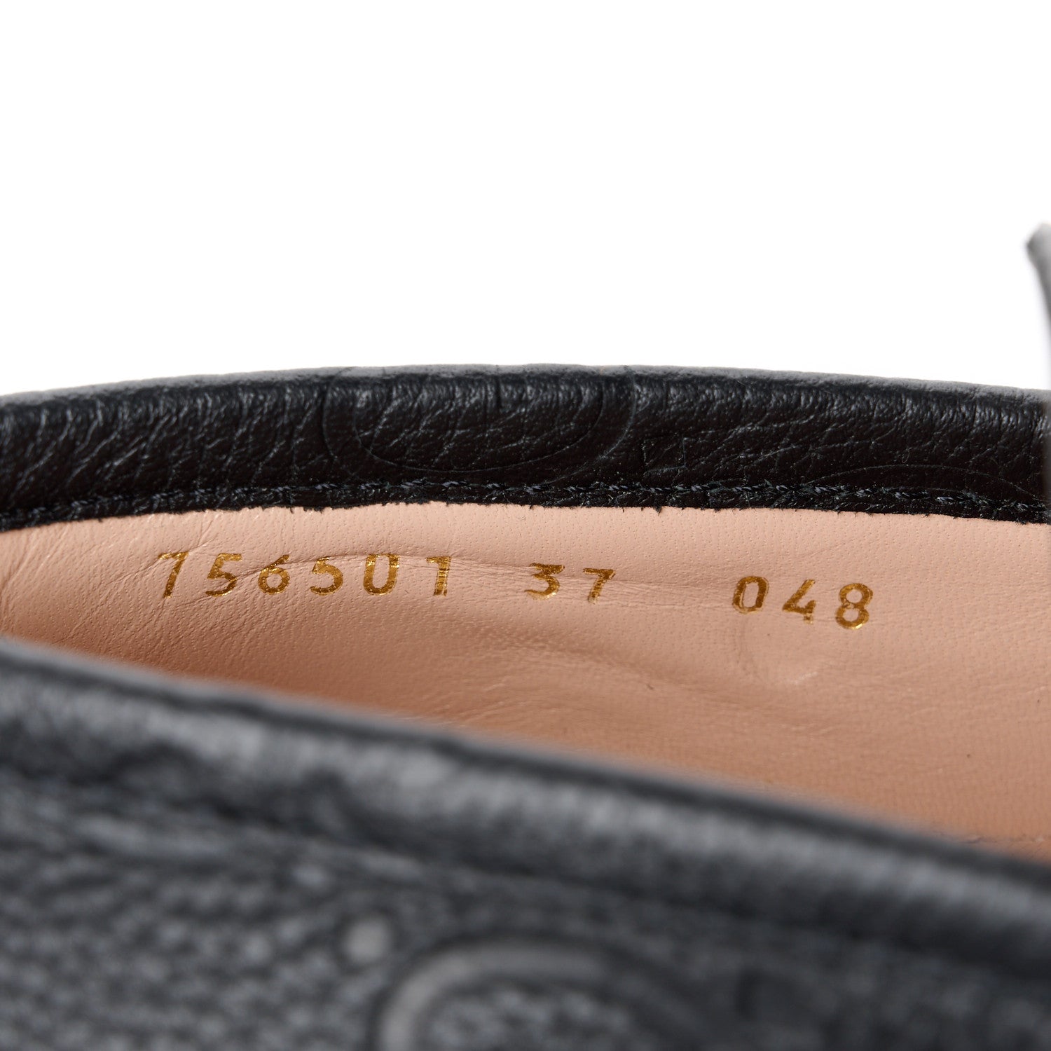 Gucci Piuma Calfskin GG Embossed Horsebit Platform Lug Sole 20mm Loafers 37 Black 8 of 12