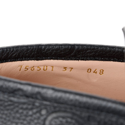 Gucci Piuma Calfskin GG Embossed Horsebit Platform Lug Sole 20mm Loafers 37 Black 8 of 12