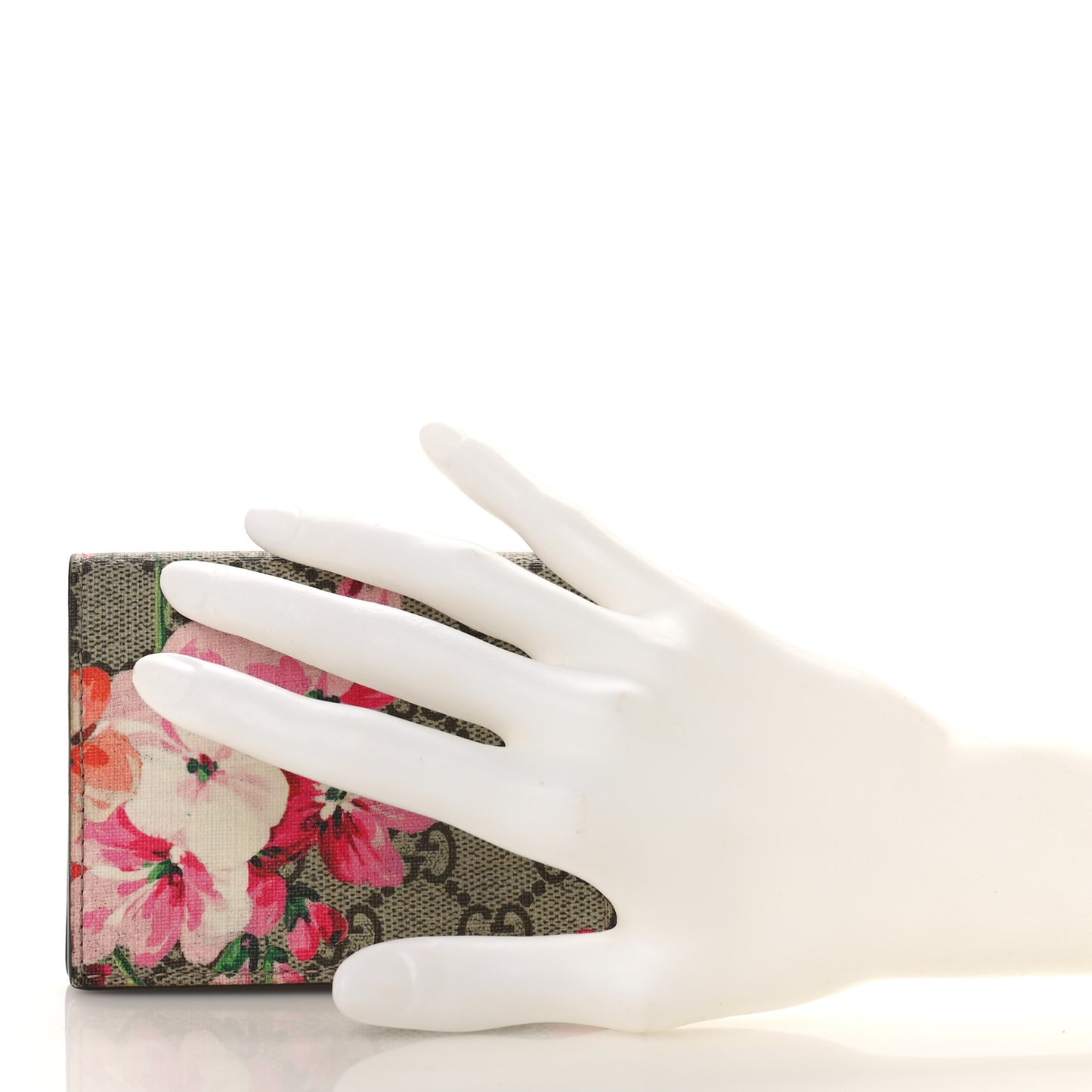 GG Supreme Monogram Blooms Card Case Beige Multicolor Dry Rose