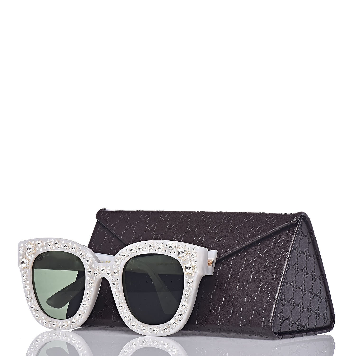 Gucci Acetate Crystal Oversize Mirrored Star Sunglasses GG0116S 7 of 7