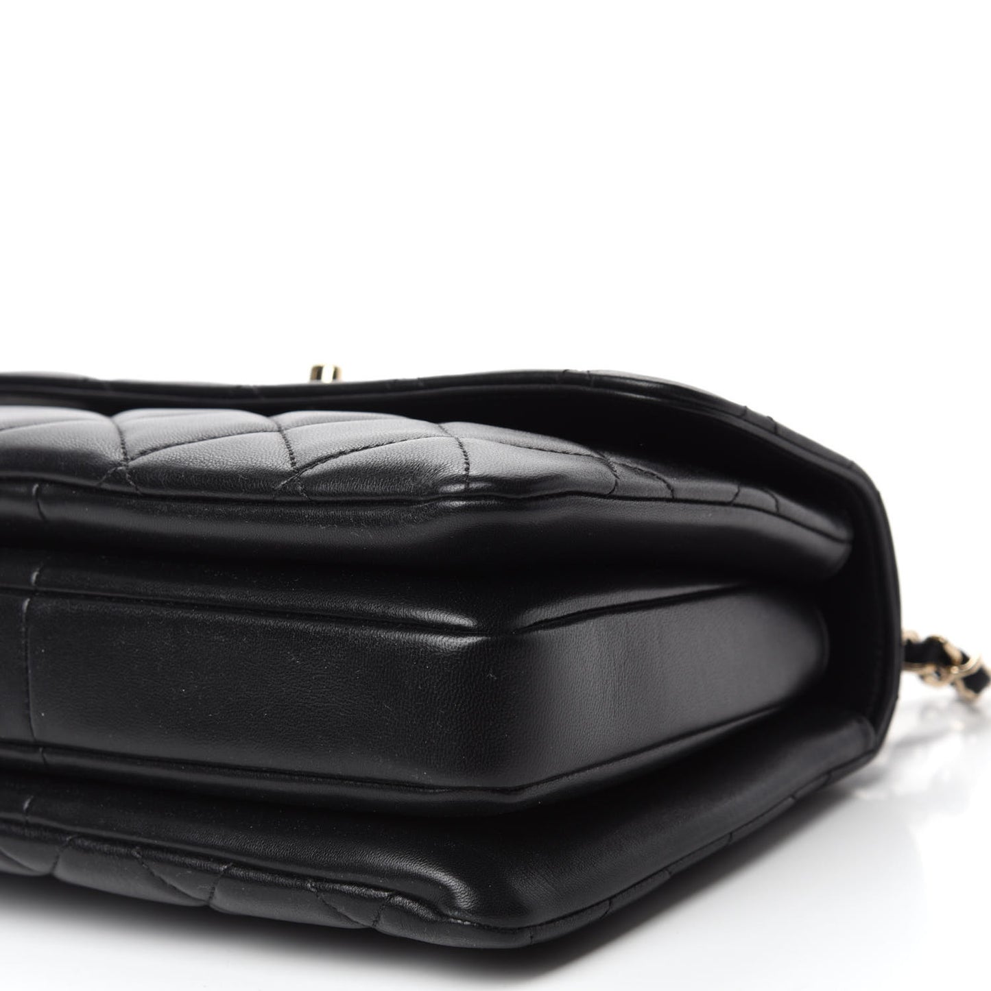 Lambskin Quilted Small Trendy CC Dual Handle Flap Bag Black