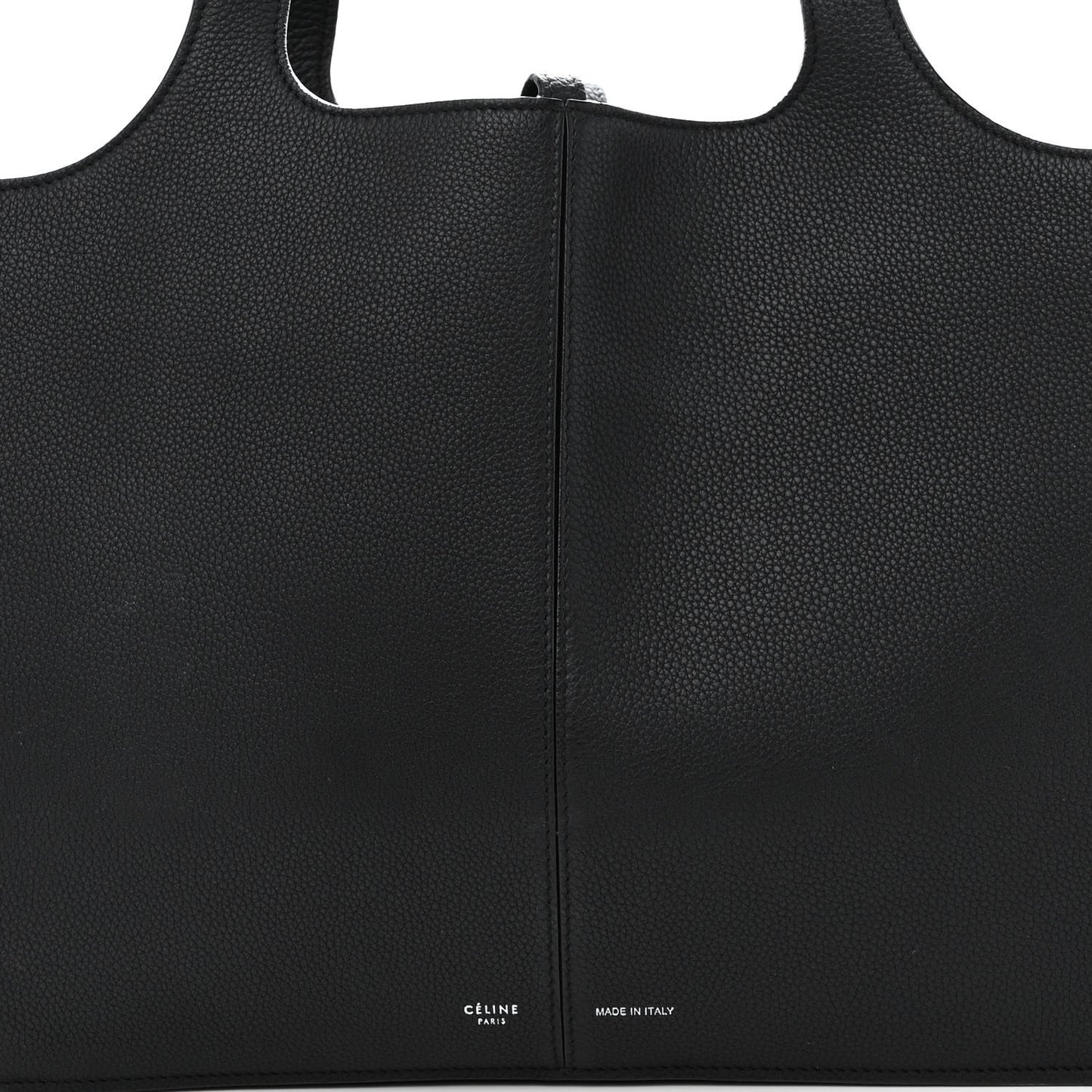 Baby Grained Calfskin Medium Tri-Fold Bag Black