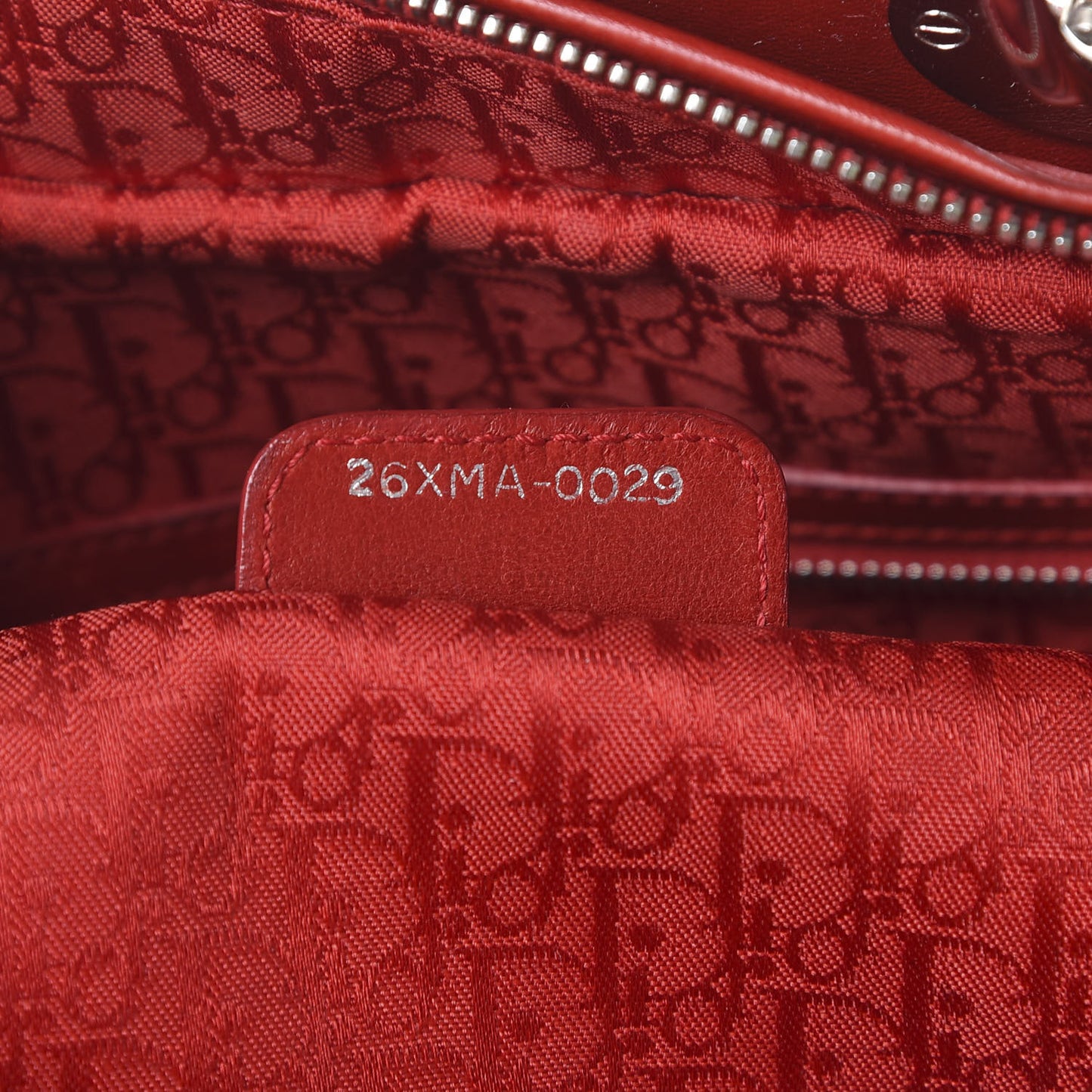 Lambskin Cannage Large Lady Dior Red