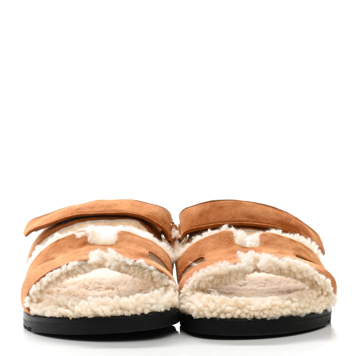 Suede Goatskin Woolskin Womens Chypre Sandals 41 Golden Beige
