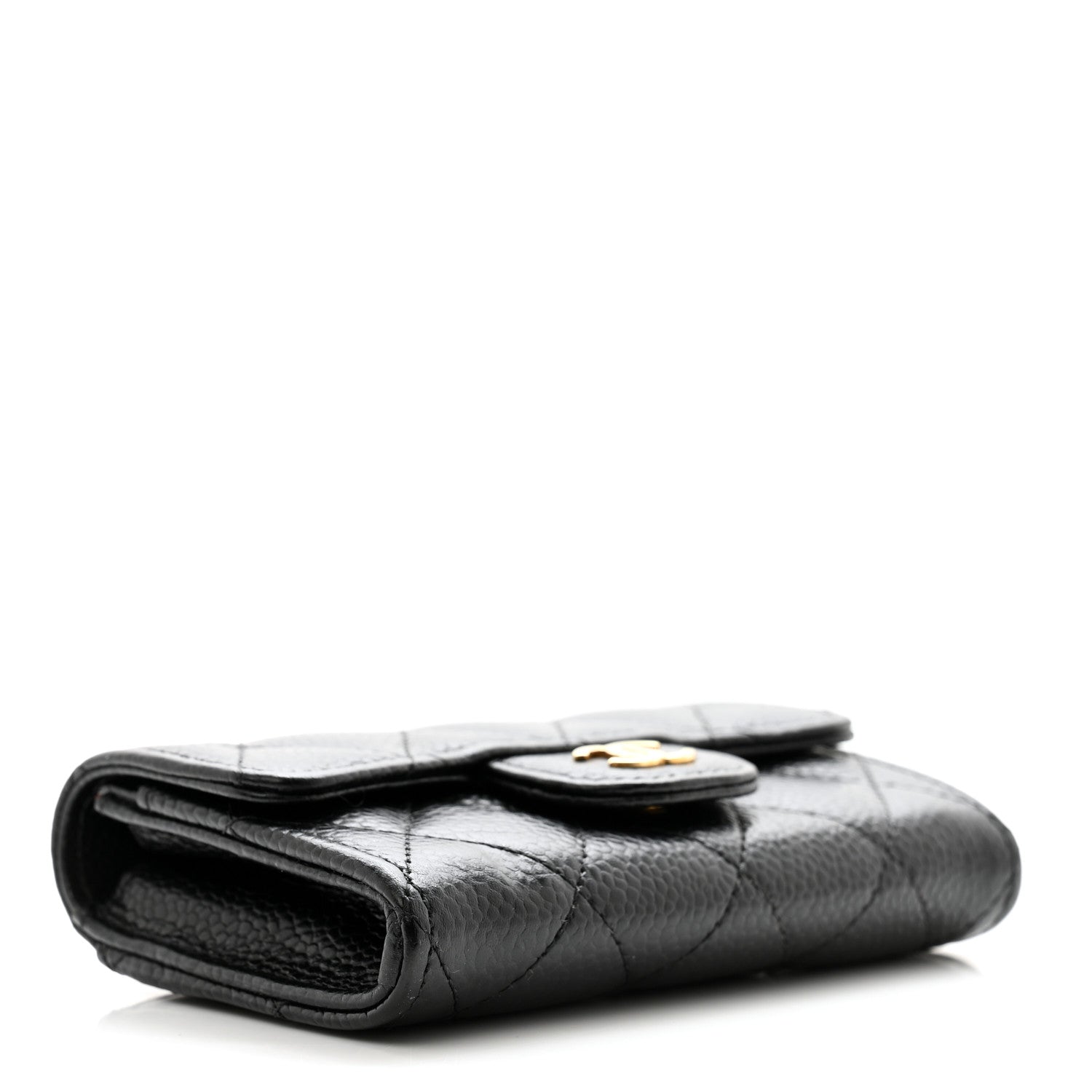 Chanel Caviar Quilted Flap Card Holder Wallet Black 4 of 10