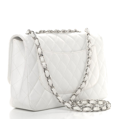 Chanel Caviar Quilted Jumbo Single Flap White 2 of 7