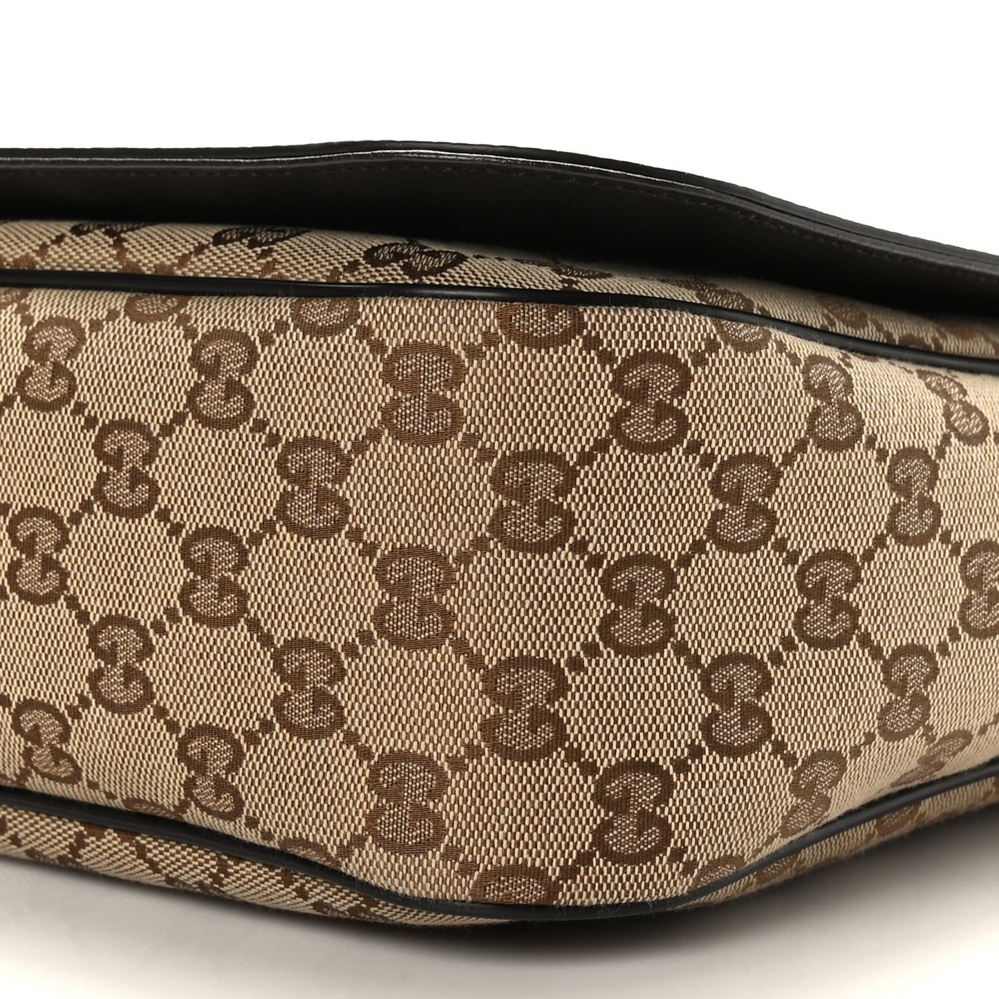 Monogram Large Flap Messenger Bag Beige Dark Brown