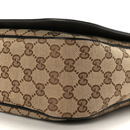 Gucci Monogram Large Flap Messenger Bag Beige Dark Brown 9 of 9