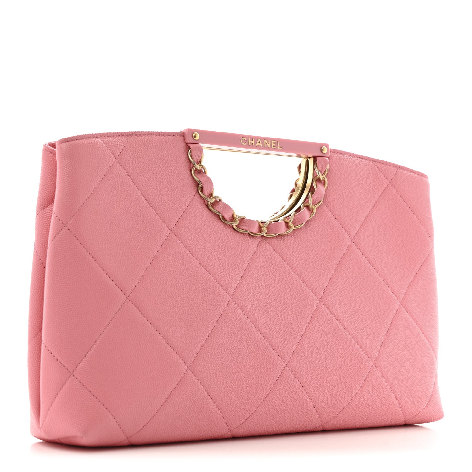 Chanel Caviar Quilted A Real Catch Clutch Pink 3 of 10