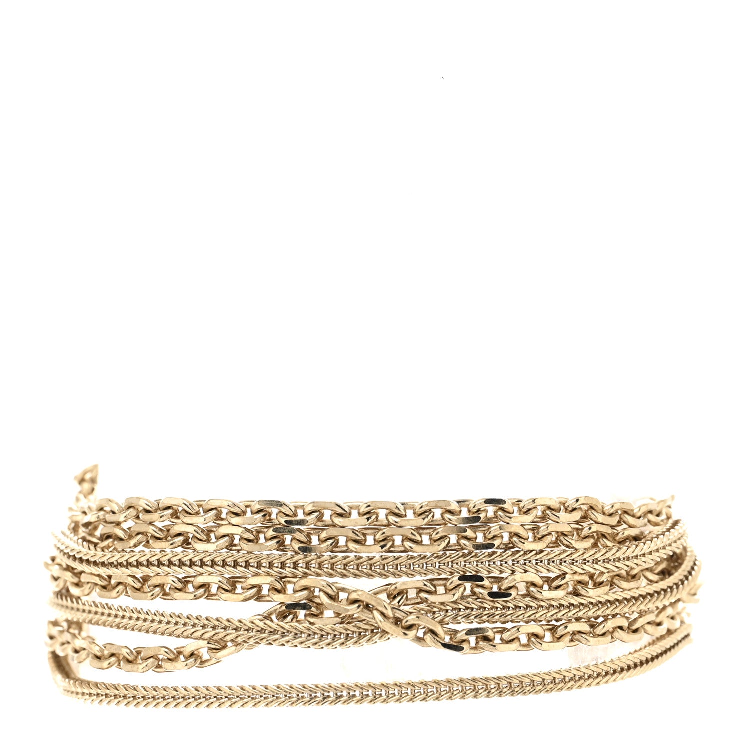 Chanel Metal Multistrand Chain CC Bracelet Gold 1 of 4