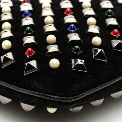 Christian Louboutin Suede Studded Loubiposh Tudor Clutch Black 7 of 8