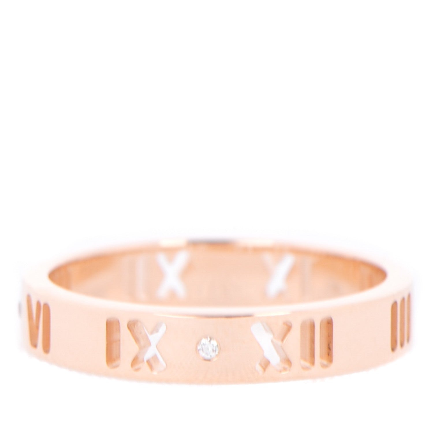 Tiffany 18K Rose Gold Diamond Atlas Pierced Ring 5.75 1 of 5