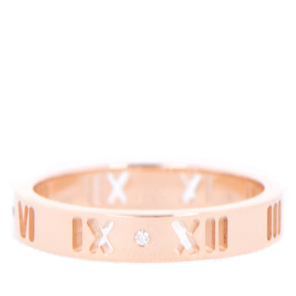 Tiffany 18K Rose Gold Diamond Atlas Pierced Ring 5.75 1 of 5