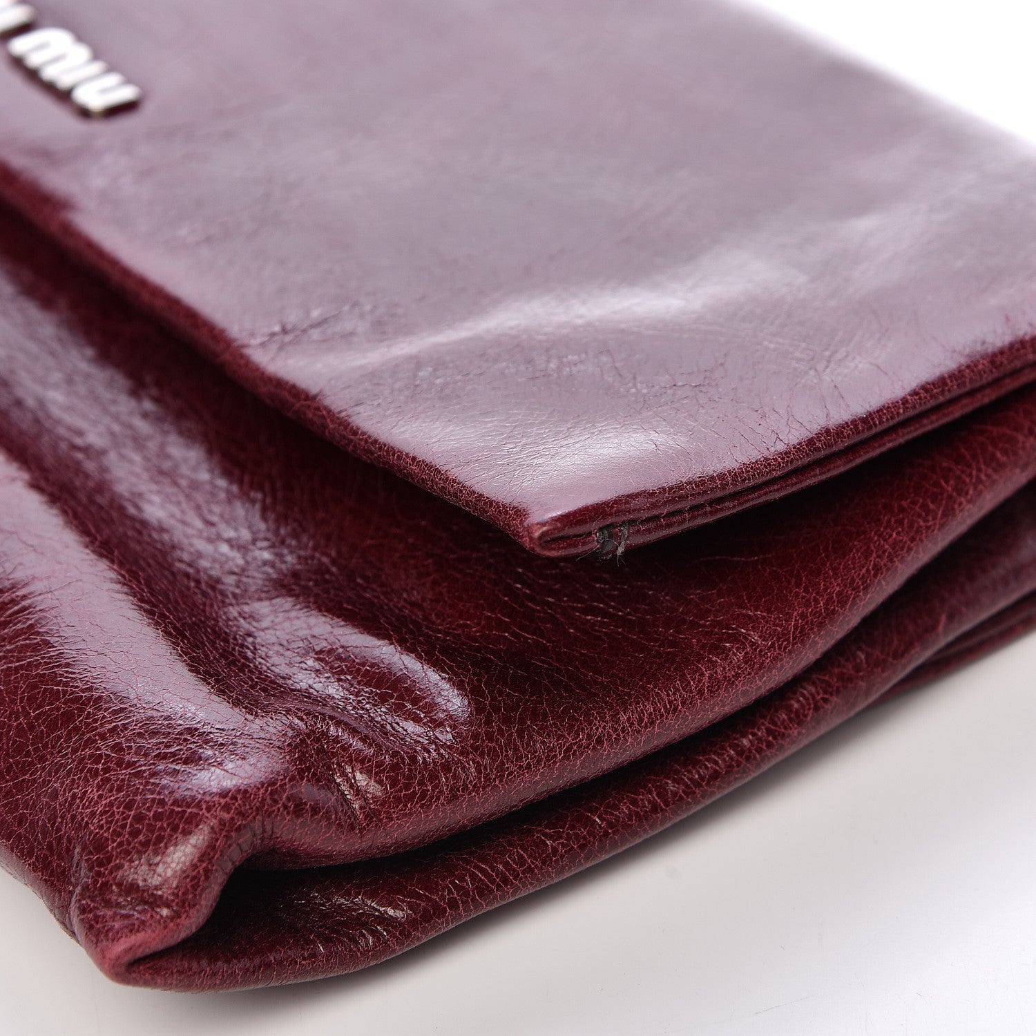 Miu Miu Vitello Shine Clutch Amaranto 11 of 16