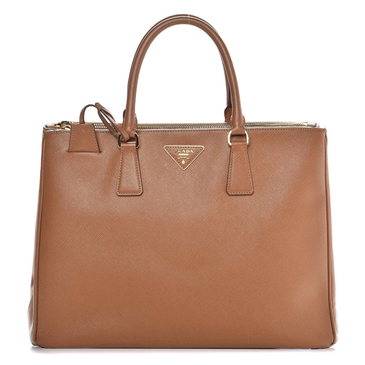 Prada Saffiano Large Galleria Double Zip Tote Caramel 1 of 15