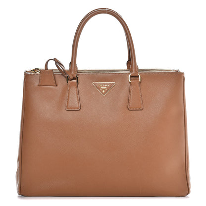 Prada Saffiano Large Galleria Double Zip Tote Caramel 1 of 15