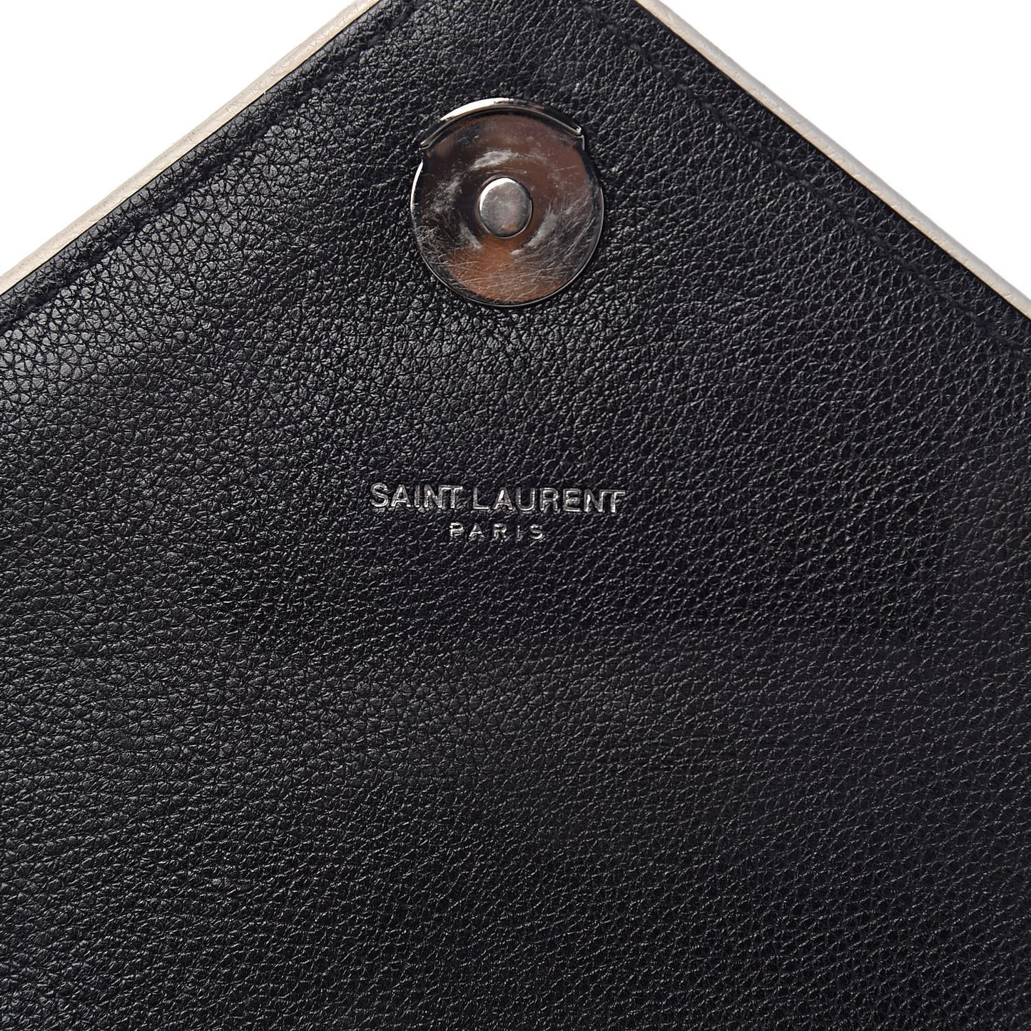 Calfskin Mixed Matelasse Triquilt Large Monogram Envelope Satchel Black White
