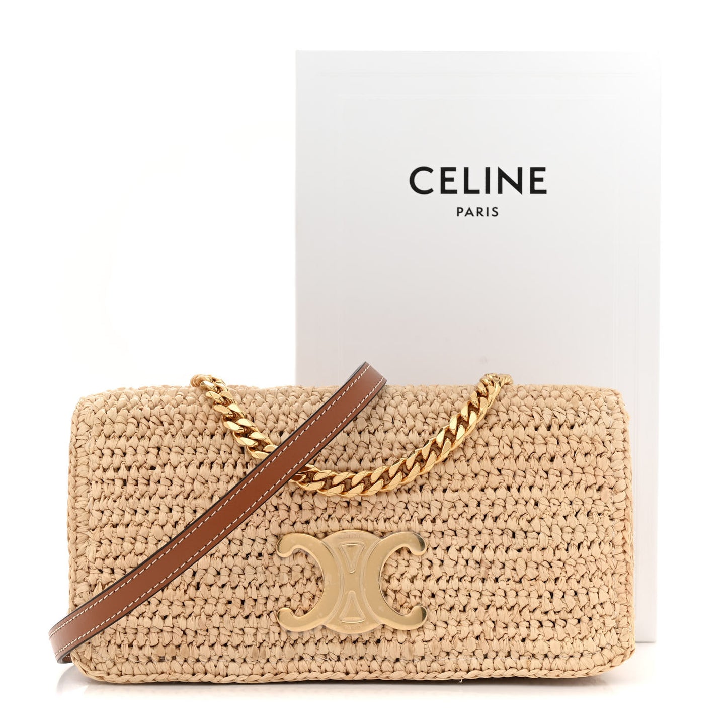 Raffia Calfskin Multipochette Natural