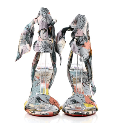 Christian Louboutin Silk Crosse Du Desert 100 Sandals 37 Multicolor 2 of 7