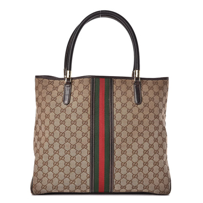 Gucci Monogram Web Tote Brown 1 of 27