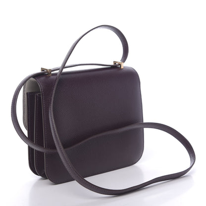 Hermes Epsom Horseshoe Constance 18 Raisin Gris Mouette 3 of 11