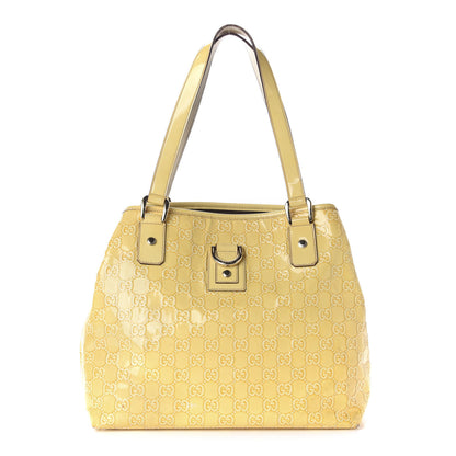 Gucci Patent Monogram Small D Ring Tote Yellow 1 of 13