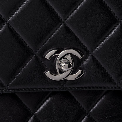 Chanel Lambskin Quilted Jumbo Kelly Flap Bag Black 5 of 5