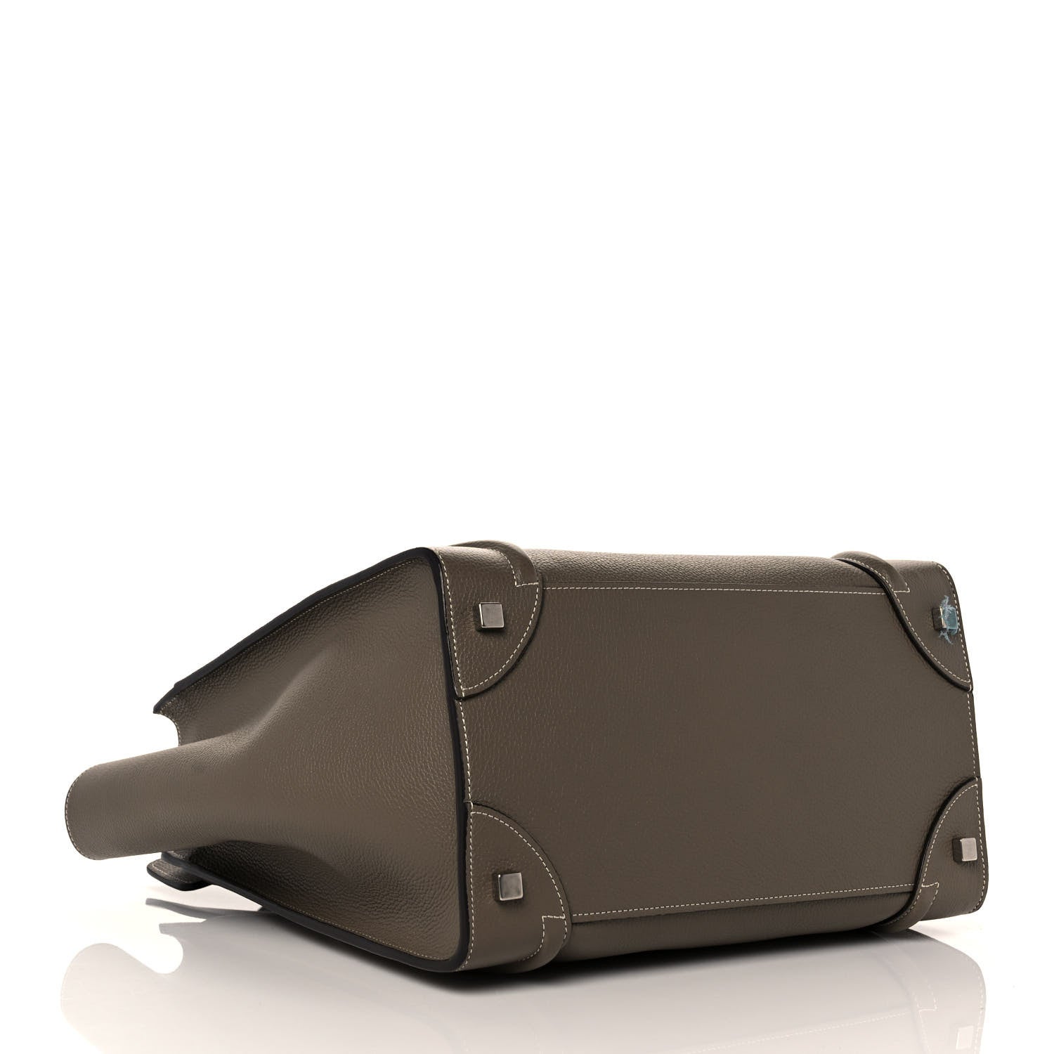 Celine Drummed Calfskin Mini Luggage Souris 4 of 9