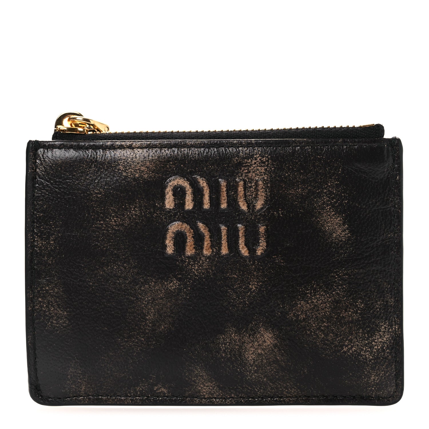Miu Miu Nappa Old Zip Card Case Cafe 1 of 8